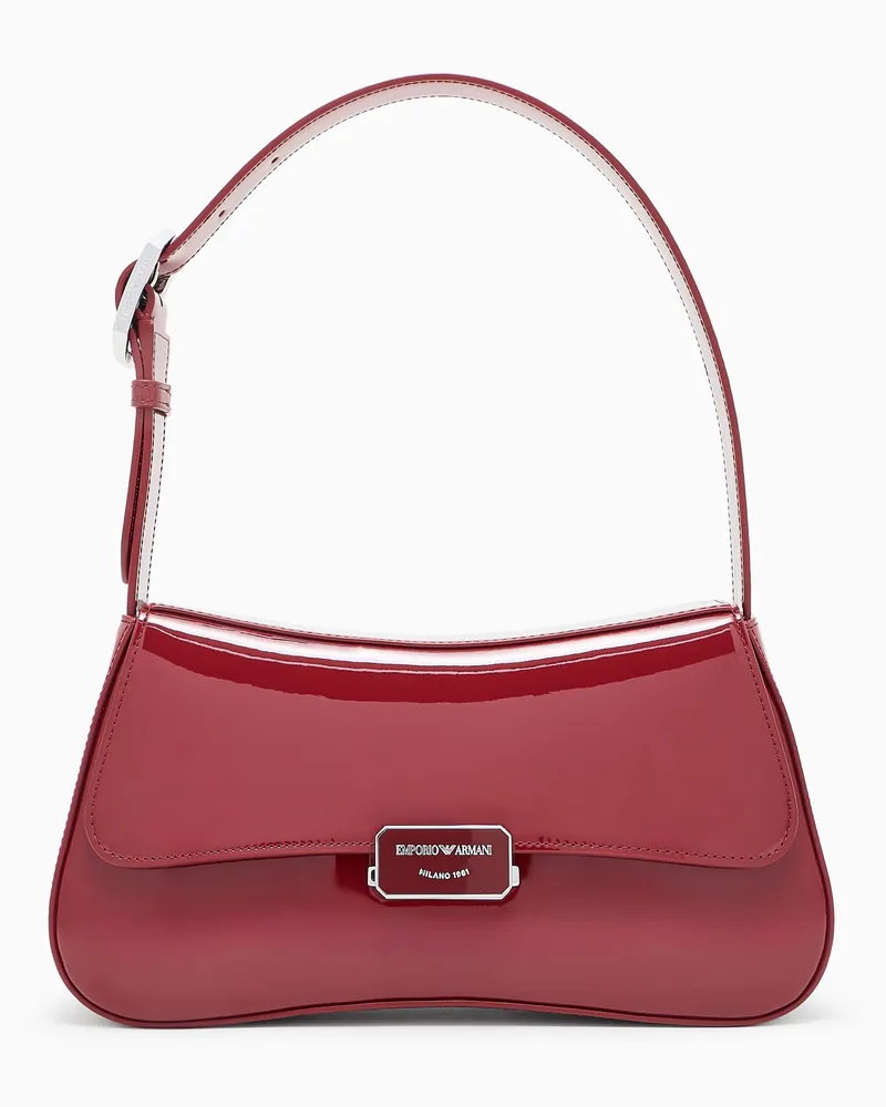 Emporio Armani Umhängetasche in Lackoptik Rot