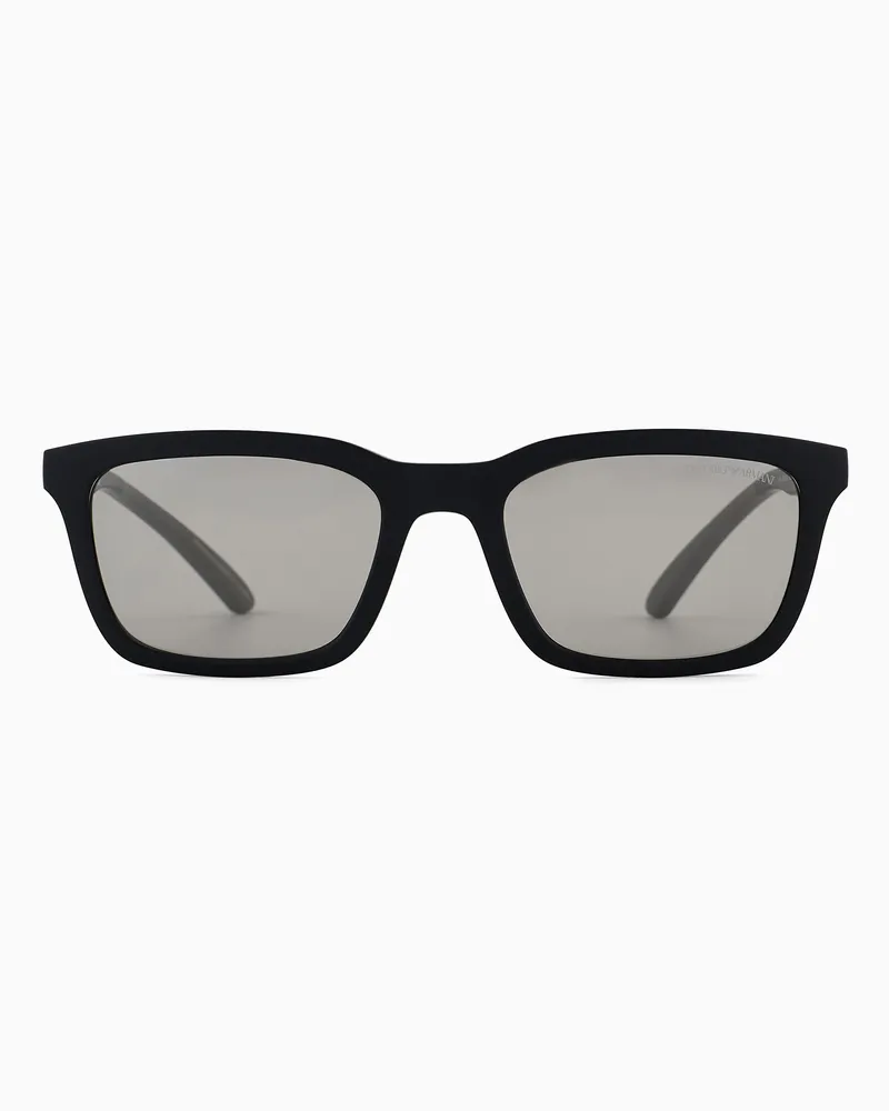 Emporio Armani Sonnenbrille mit rechteckiger Fassung für Herren Schwarz