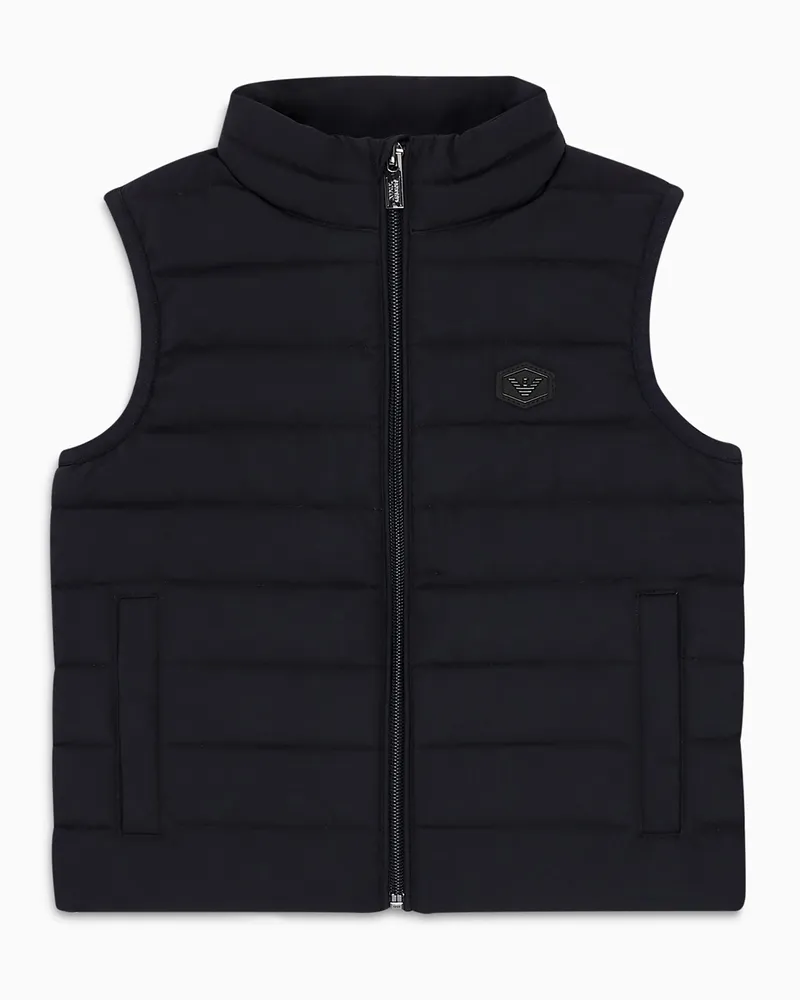 Emporio Armani ASV Gesteppte, ärmellose Daunenjacke aus Nylon mit recycelten Daunen Marineblau