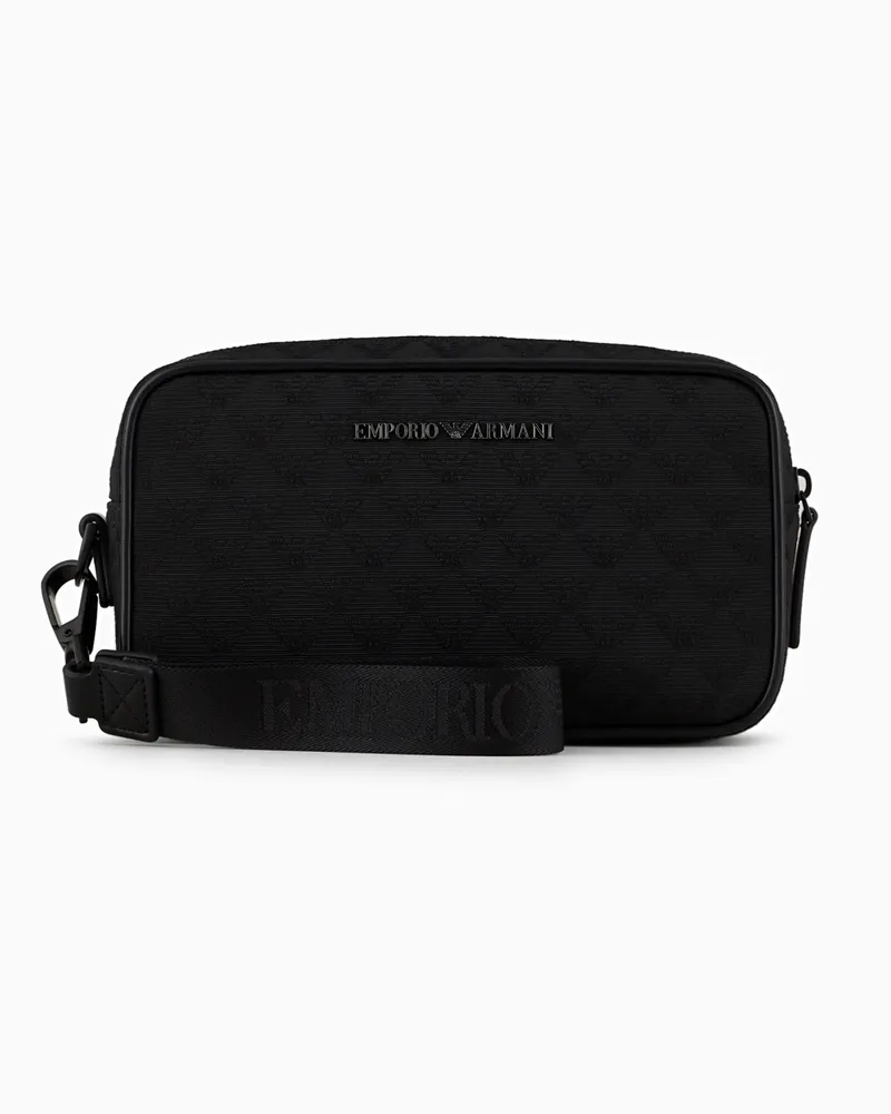 Emporio Armani Beauty aus Nylon mit durchgehendem Jacquard-Adler Schwarz