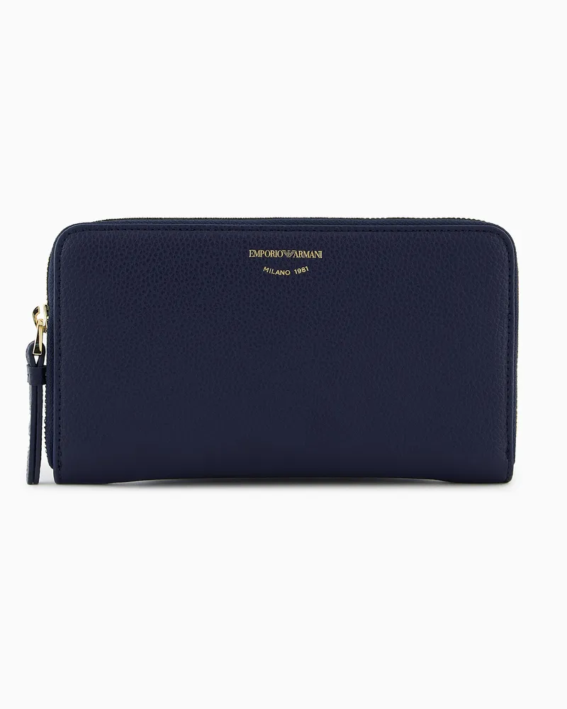 Emporio Armani Portemonnaie MyEA mit Rundum-Reißverschluss und Hirsch-Print Blau