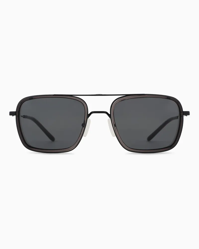 Emporio Armani Eckige Sonnenbrille für Herren Schwarz