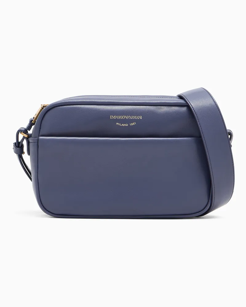 Emporio Armani Kameratasche mit Schulterriemen aus Leder Violett
