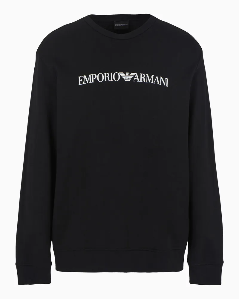 Emporio Armani Sweatshirt aus Modalmischung mit Logo-Print Schwarz