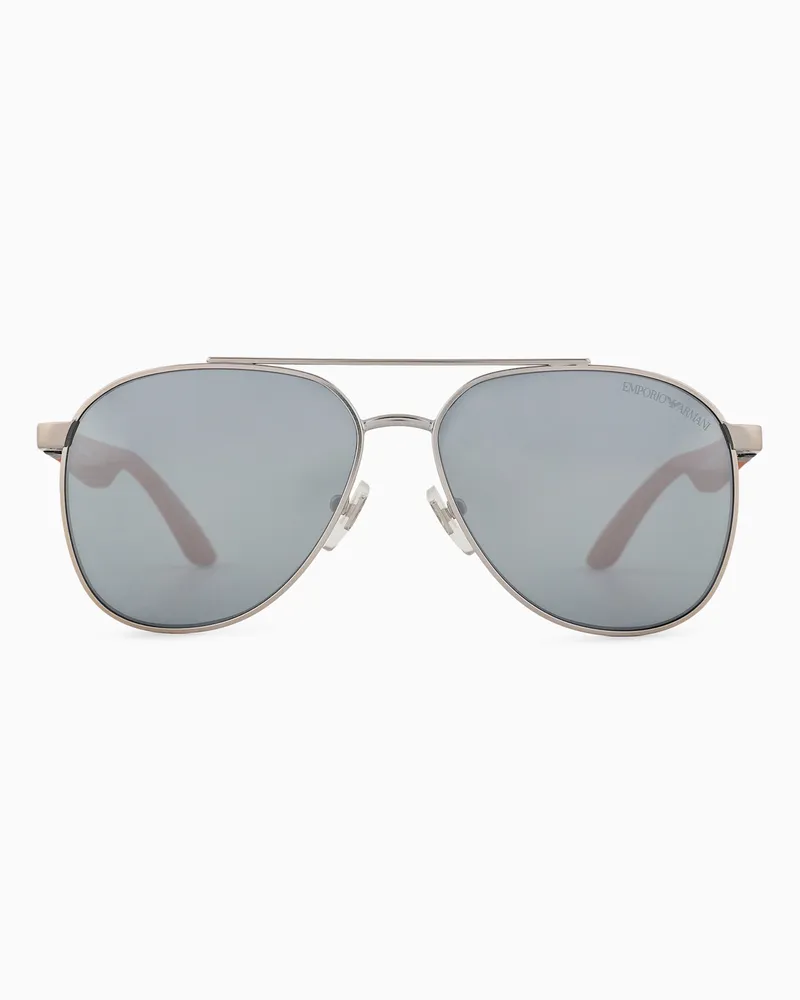 Emporio Armani Sonnenbrille für Kinder mit Pilotenfassung Silber
