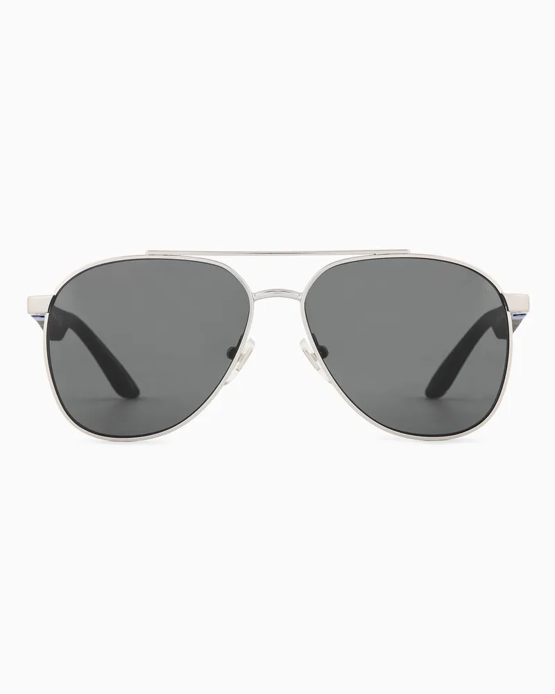 Emporio Armani Sonnenbrille für Kinder mit Pilotenfassung Silber