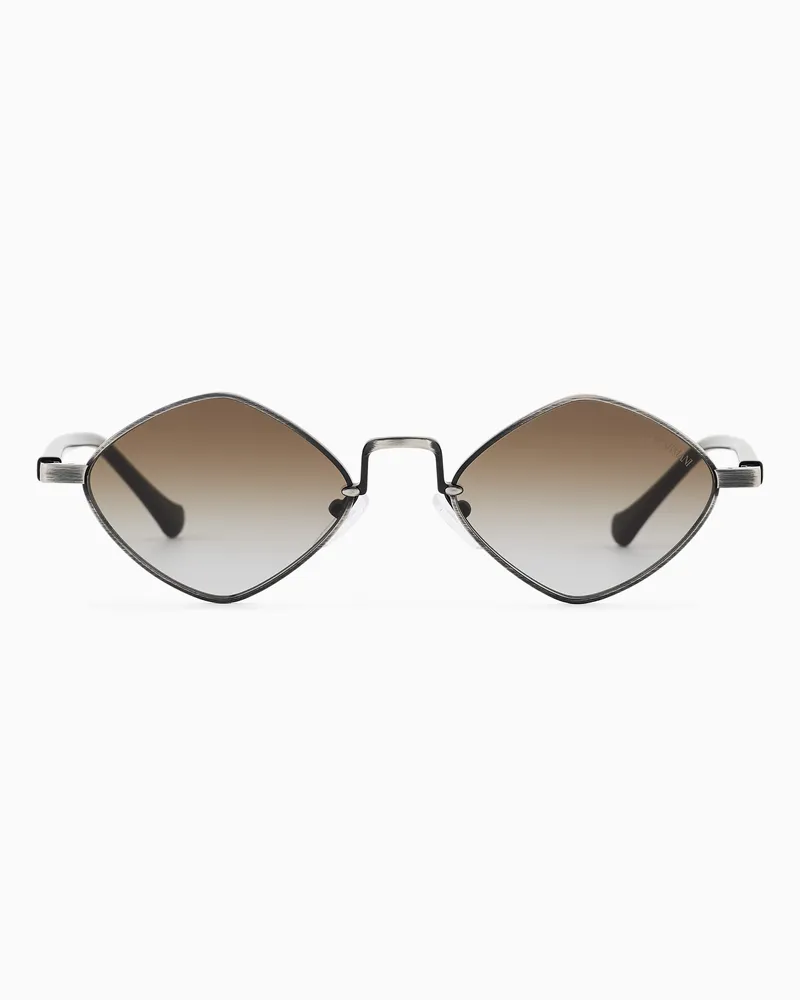 Emporio Armani Herren-Sonnenbrille in unregelmaessiger Form Silber