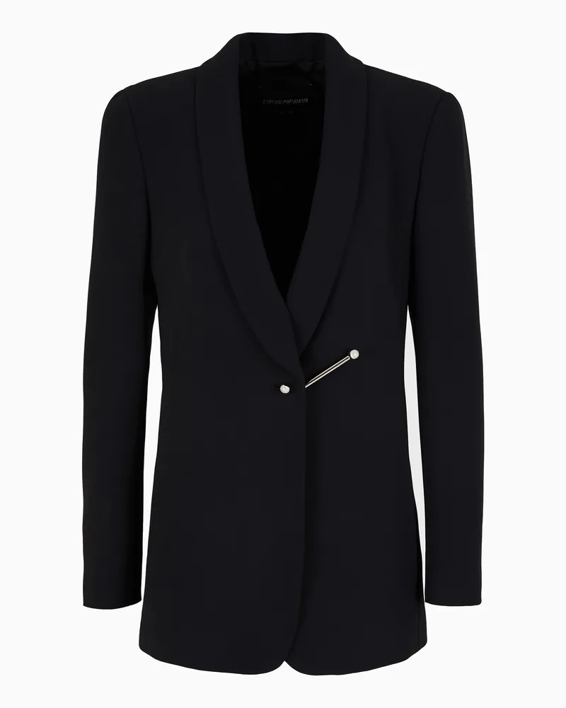 Emporio Armani Jacke mit Schalrevers aus Enver-Satin mit Piercing-Verschluss Schwarz