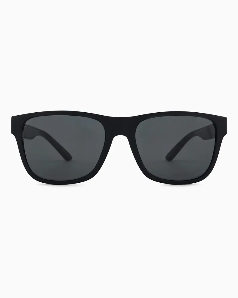 Emporio Armani Eckige Sonnenbrille für Herren Schwarz