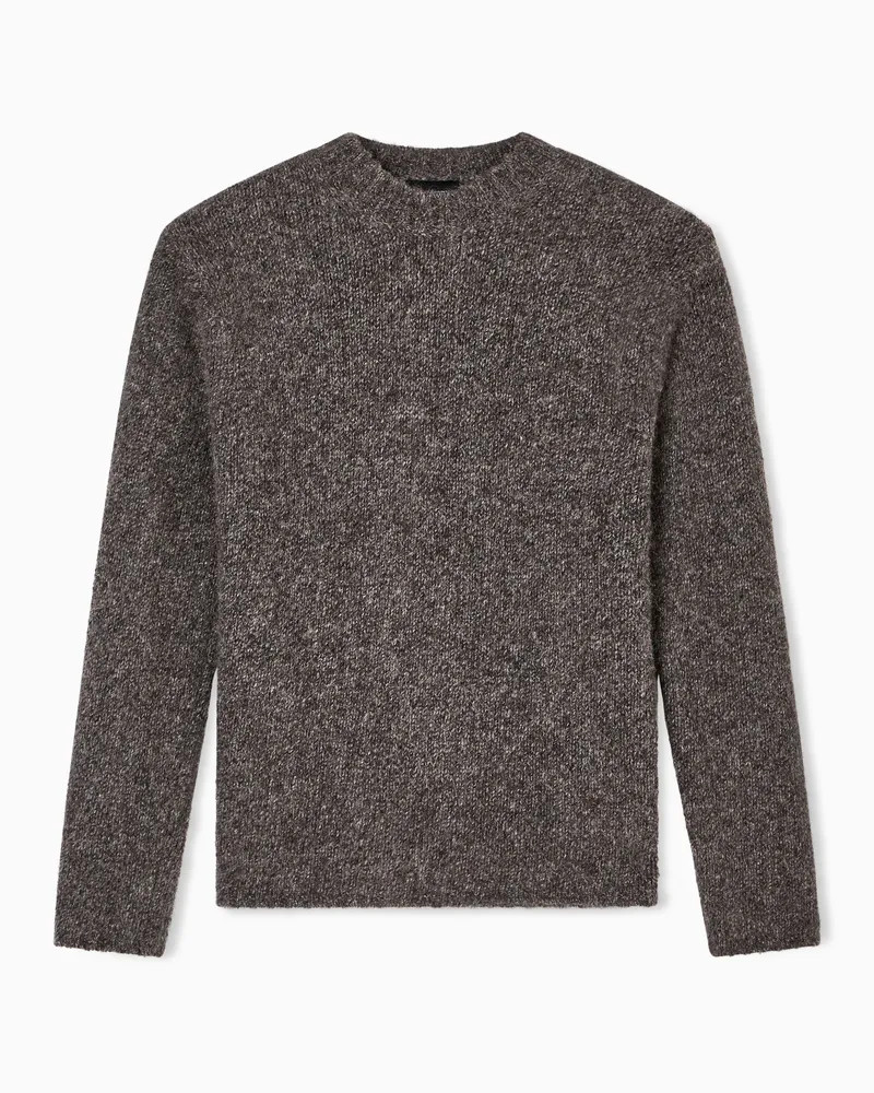 Emporio Armani Pullover aus einer Alpaka-Mischung in Rechts-Glattstrick-Verarbeitung Grün