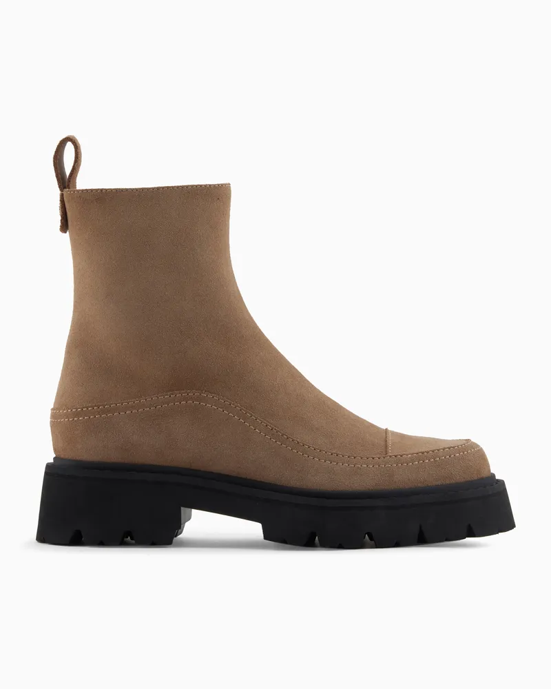 Emporio Armani Icon Stiefeletten aus Veloursleder 