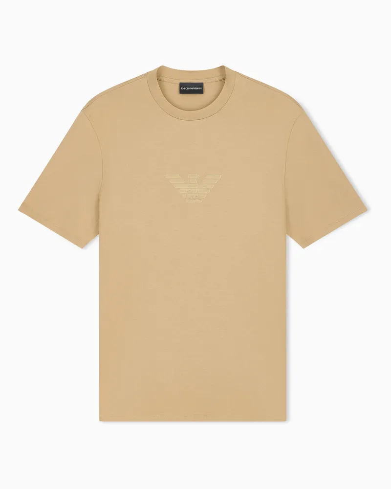 Emporio Armani T-Shirt Essential aus Pima-Baumwolljersey in Slim Fit Schwarz