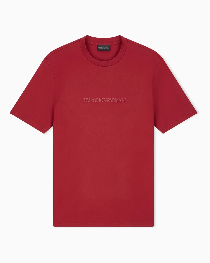 Emporio Armani T-Shirt Essential aus Pima-Baumwolljersey in Slim Fit Schwarz