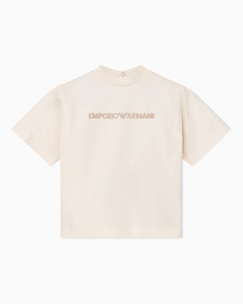 Emporio Armani T-Shirt im Regular Fit aus Baumwolljersey Beige