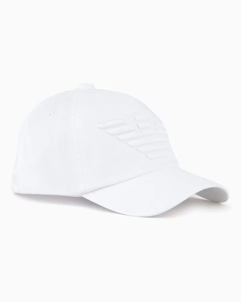 Emporio Armani Baseballcap mit aufgesticktem Maxi-Adler Weiß