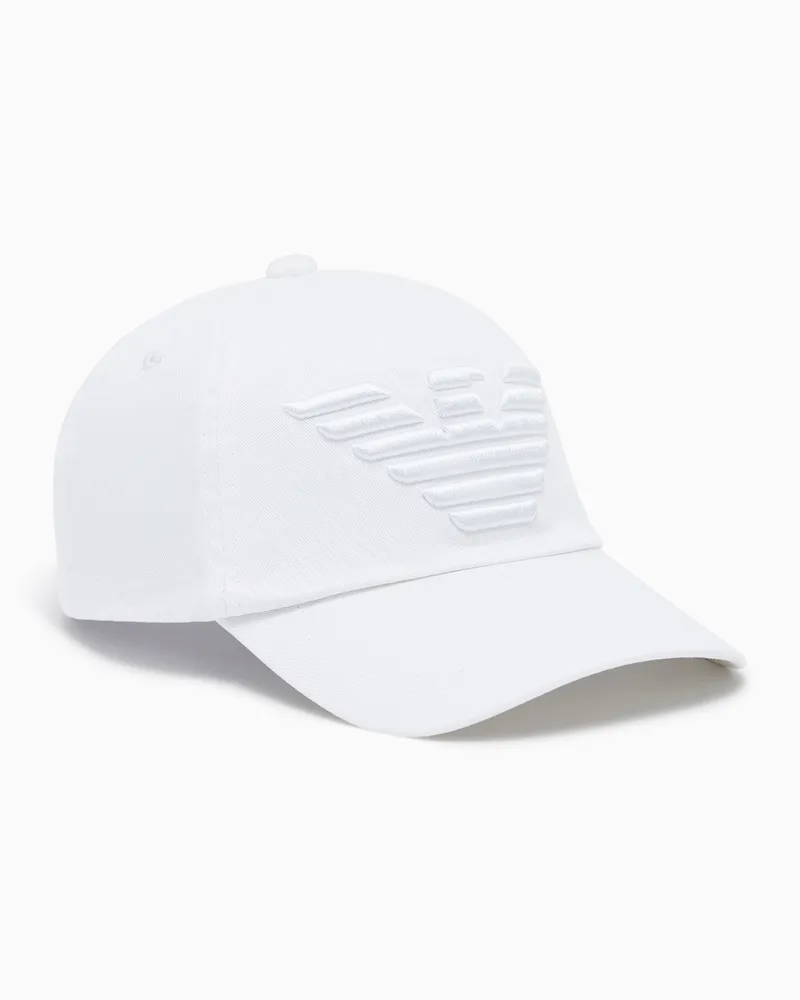 Emporio Armani Baseballcap mit aufgesticktem Maxi-Adler Weiß