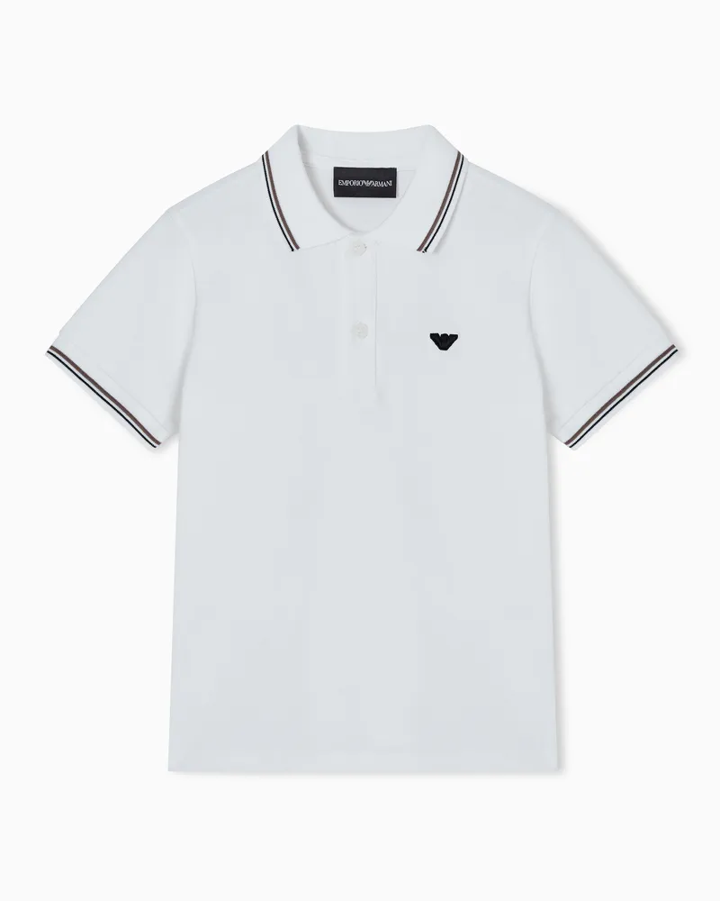 Emporio Armani Poloshirt aus elastischem Pikee Weiß