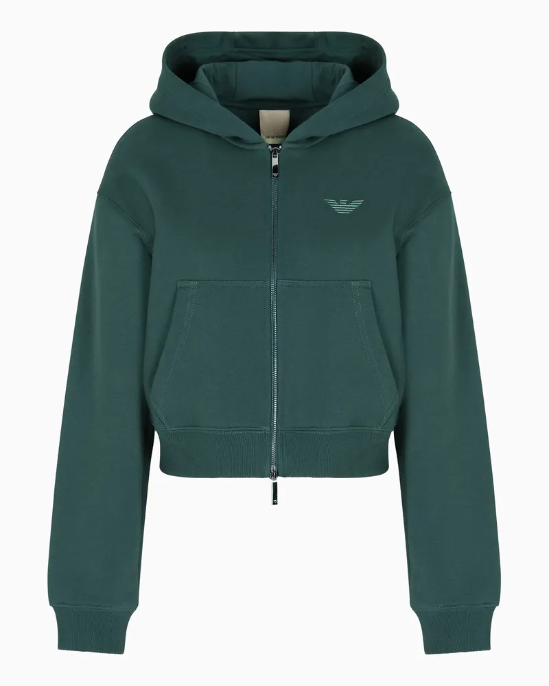 Emporio Armani Jersey-Sweatshirt mit geprägtem Logo aus der New York Sonderkollektion Grün