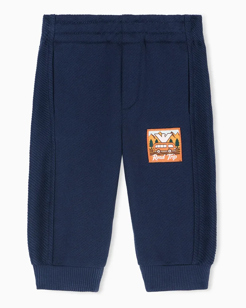 Emporio Armani ASV Manga Bear Crew Jogginghose aus Bio-Jersey-Interlock Marineblau