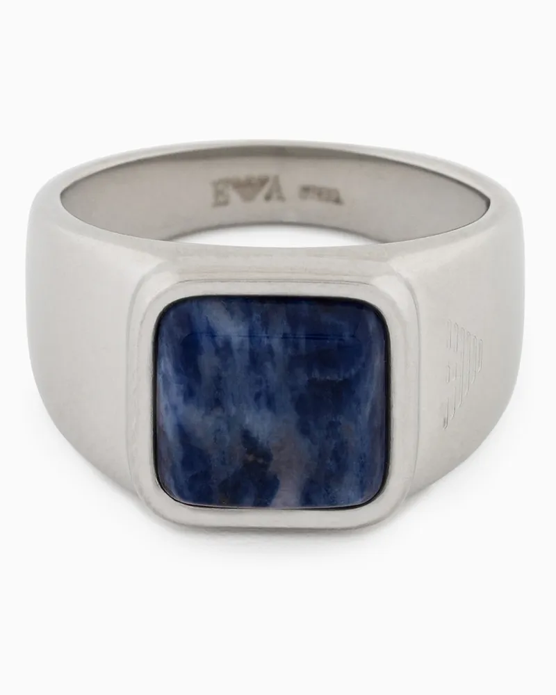 Emporio Armani Siegelring mit natürlichem Sodalit Mehrfarbig