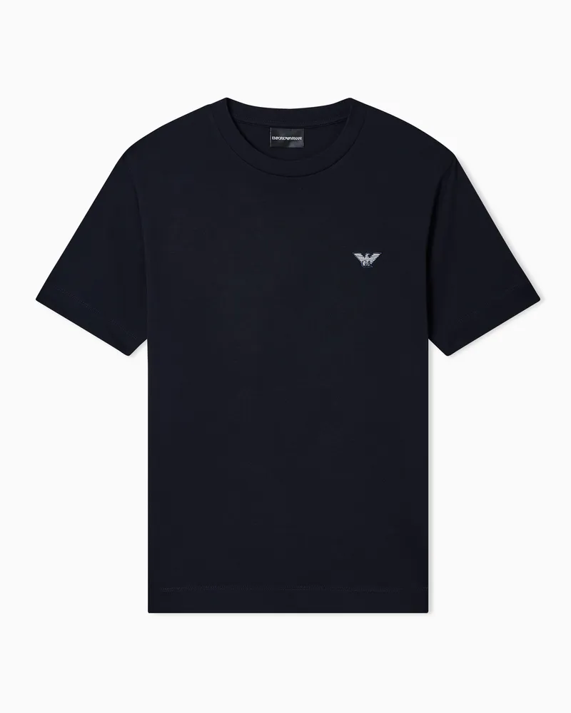 Emporio Armani Slim fit T-shirt in heavy jersey Marineblau