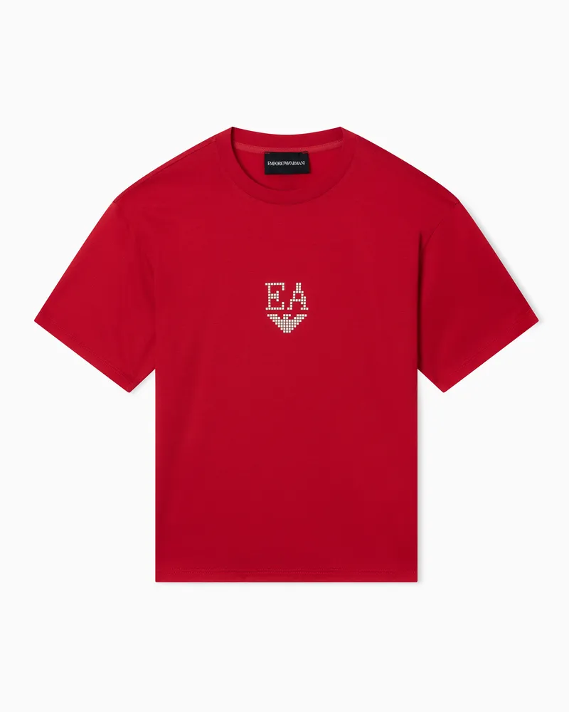 Emporio Armani Lyocell-blend jersey T-shirt Rot