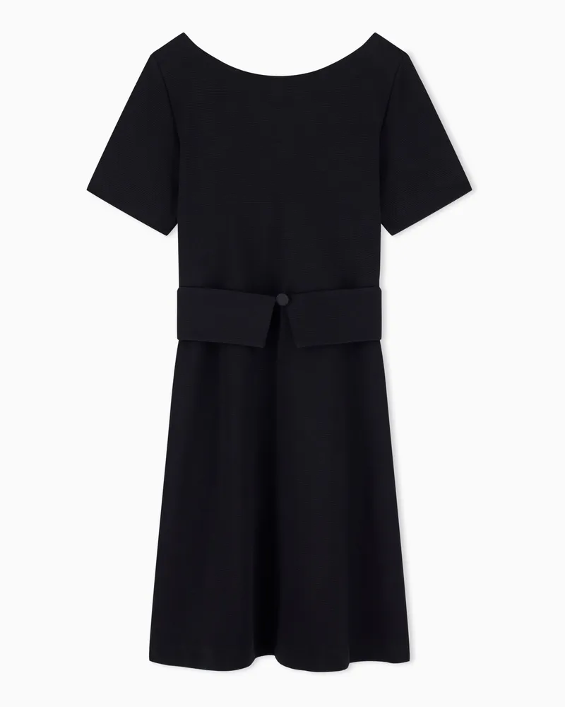 Emporio Armani Ausgestelltes Kleid aus Ottoman-Jersey Schwarz