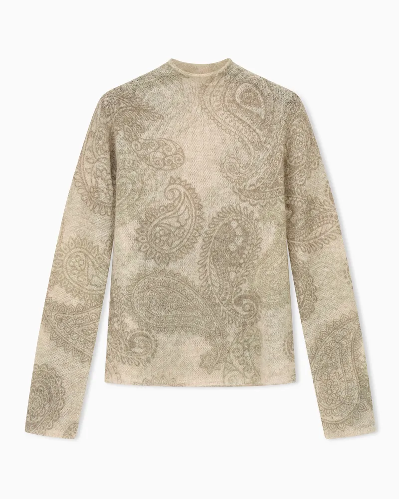Emporio Armani Pullover Capsule Boteh aus Alpaka mit Paisleymuster Grün