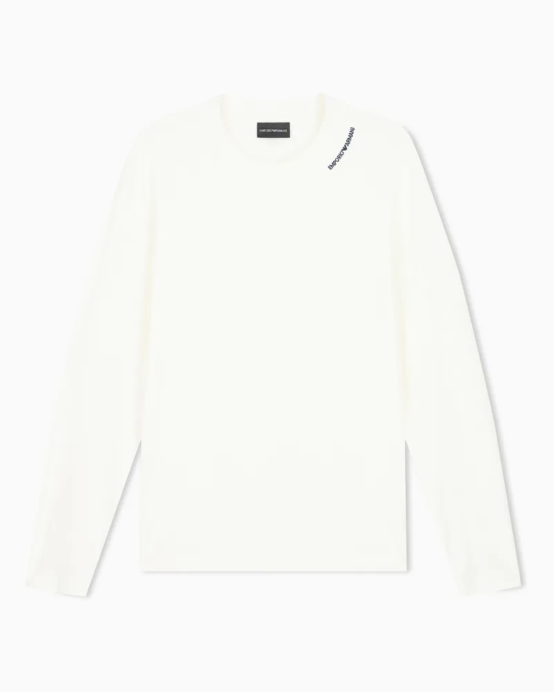 Emporio Armani T-Shirt normaler Schnitt aus Jersey mit Modal und Seide Weiß