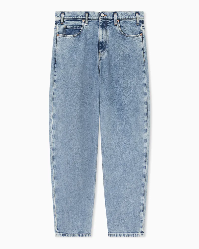 Emporio Armani Icon stretch drill oval leg jeans Blau