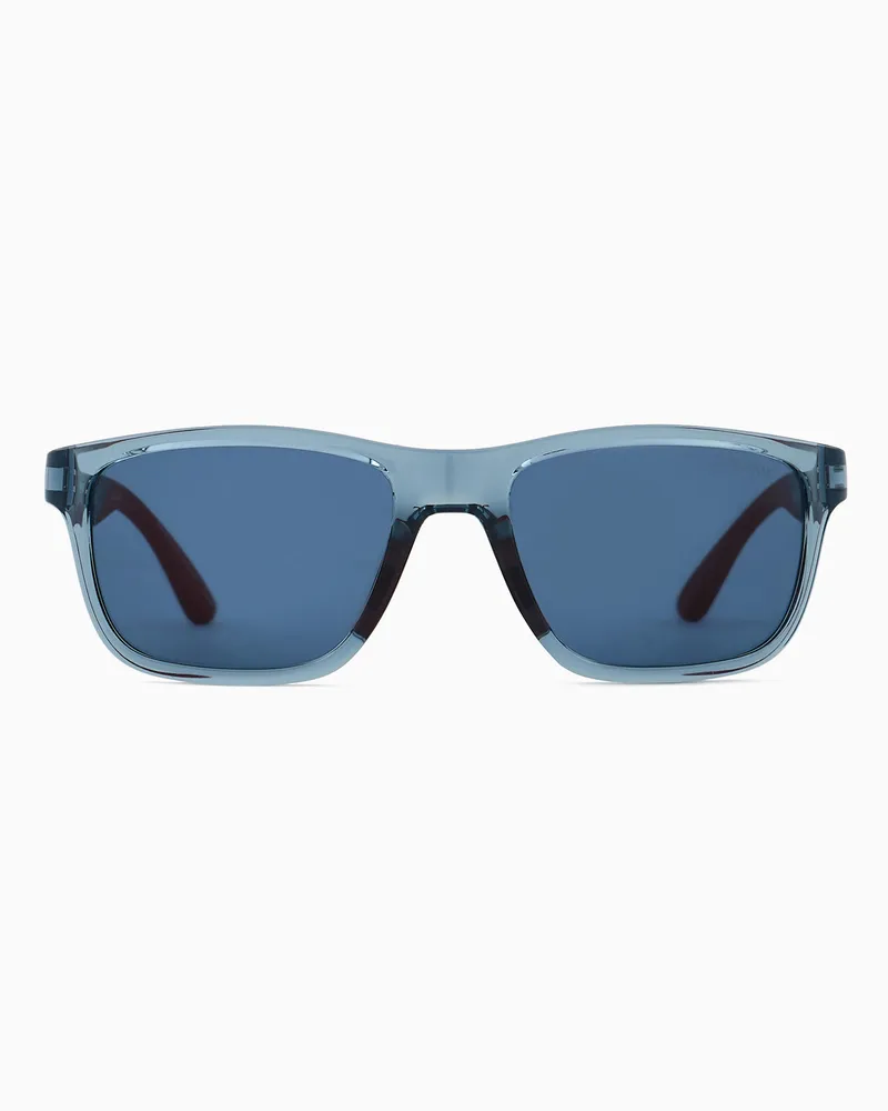 Emporio Armani Rechteckige Sonnenbrille für Kinder Blau