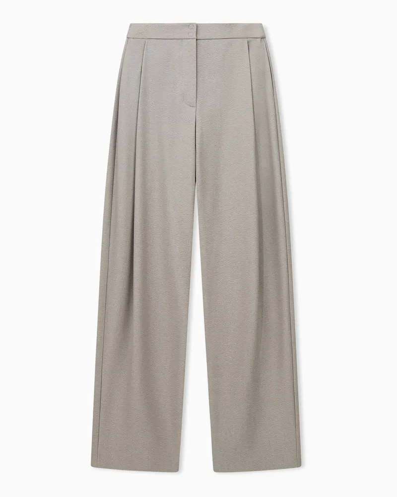 Emporio Armani Weite Bundfaltenhose im Regular Fit aus Viskosemischung Grau