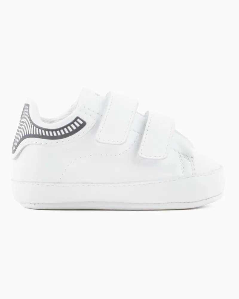 Emporio Armani Sneaker aus Nappa mit Klettverschluss Weiß