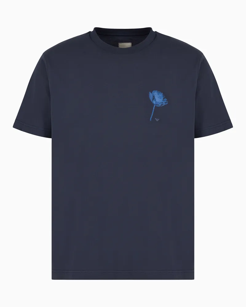 Emporio Armani Jersey-T-Shirt mit Maxi-Print der Peace ASV Sonderkollektion Blau