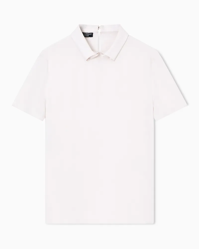 Emporio Armani Icon Bluse mit kurzen Ärmeln aus doppeltem Seiden-Georgette Weiß