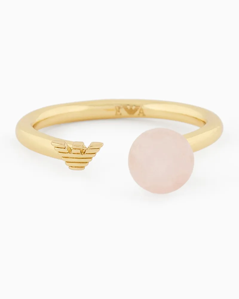 Emporio Armani Ring mit zentralem Punkt aus goldfarbenem Messing Mehrfarbig