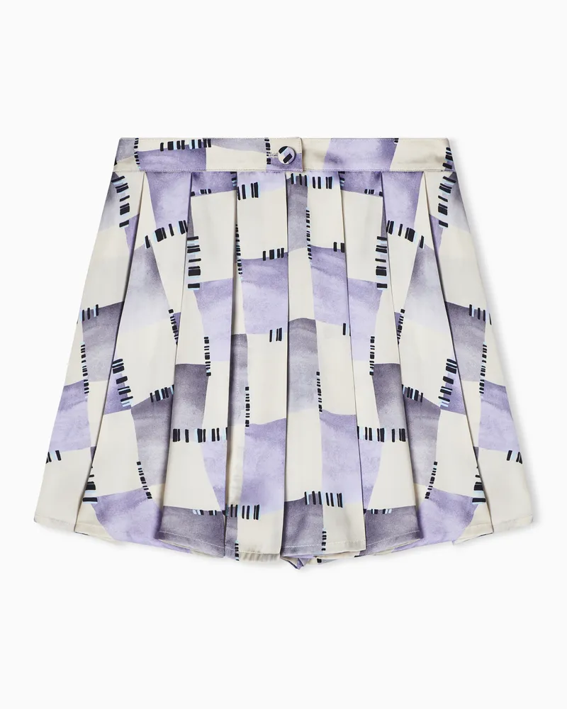 Emporio Armani Hosenrock aus Satin mit Karomuster Gemustert