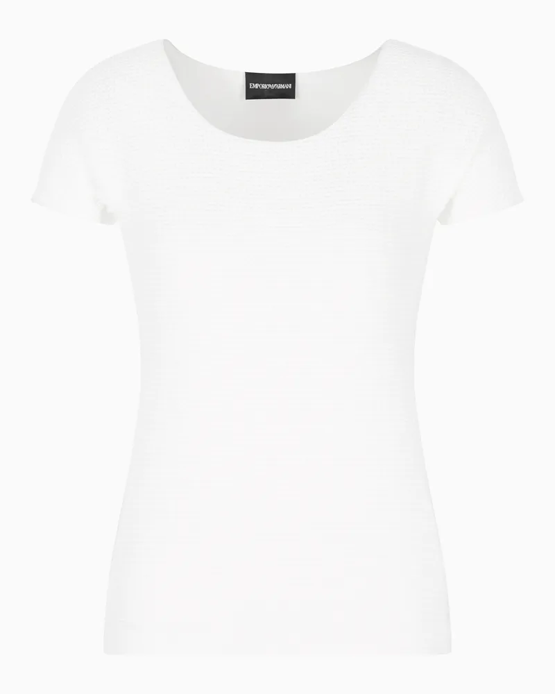 Emporio Armani T-Shirt aus Jersey mit Präge-Effekt Weiß