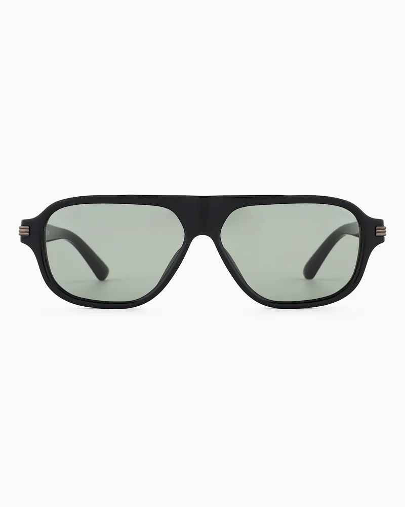 Emporio Armani Herren-Sonnenbrille in Piloten Form Schwarz