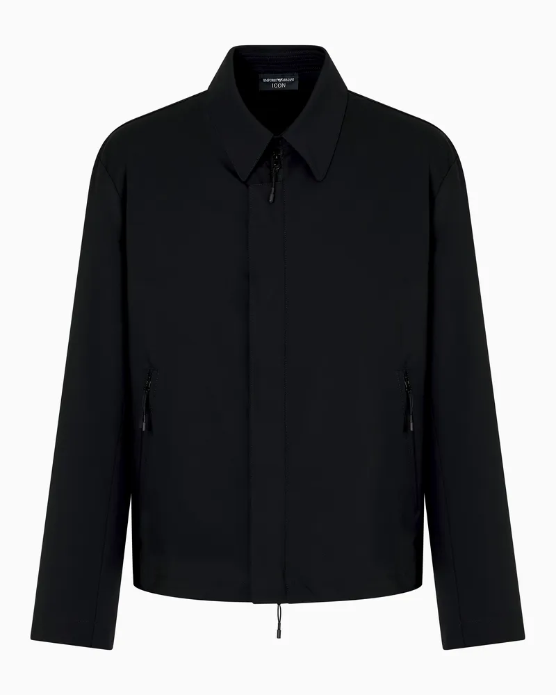 Emporio Armani Jacke mit Reißverschluss, gefertigt aus Funktionsgewebe Schwarz