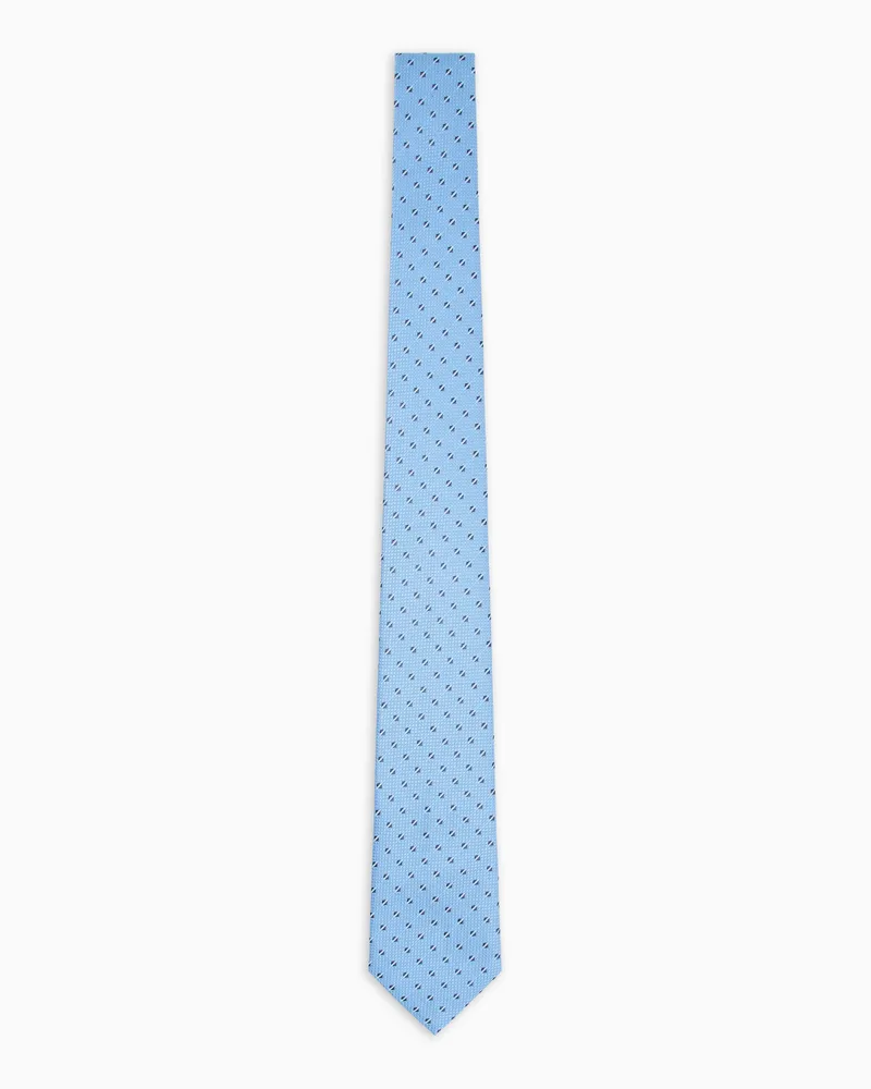 Emporio Armani Krawatte aus reiner Seide Mikro-Muster in Jacquard-Stoff-Verarbeitung Braun