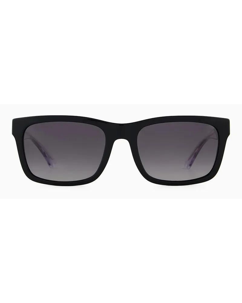 Emporio Armani Sonnenbrille mit Rechteckiger Fassung Für Herren Schwarz