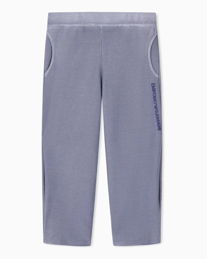 Emporio Armani Jogginghose aus Baumwolljersey mit Diagonalmuster Hellblau