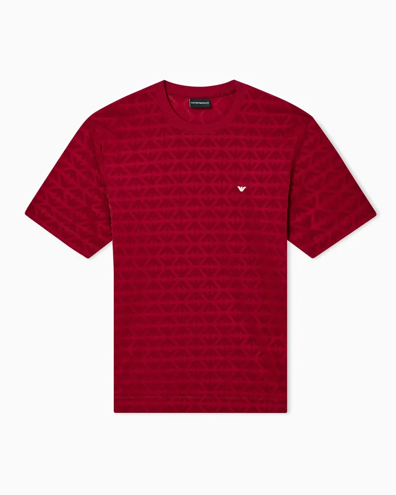 Emporio Armani Lunar New Year flock eagle t-shirt in lyocell blend jersey Rot