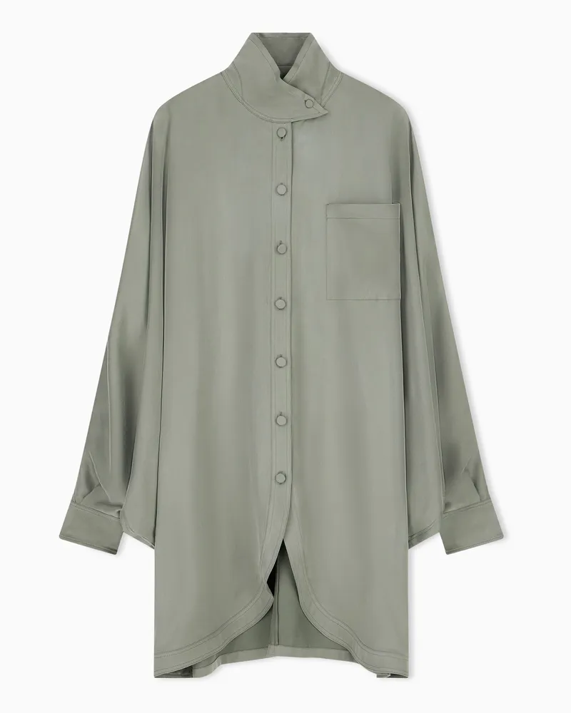 Emporio Armani Hemdblusenkleid aus Viskosemischung Grün