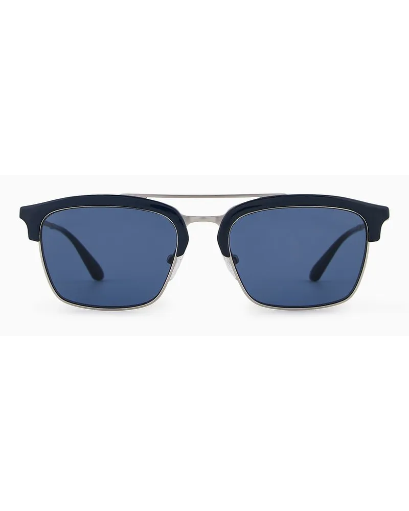Emporio Armani Sonnenbrille mit Rechteckiger Fassung Für Herren Blau