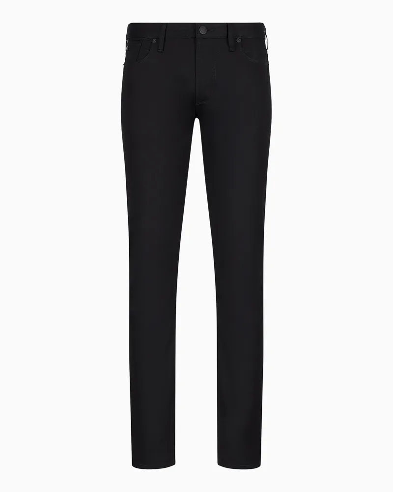 Emporio Armani Hose J06 in Slim Fit aus Twill-Stretch Schwarz