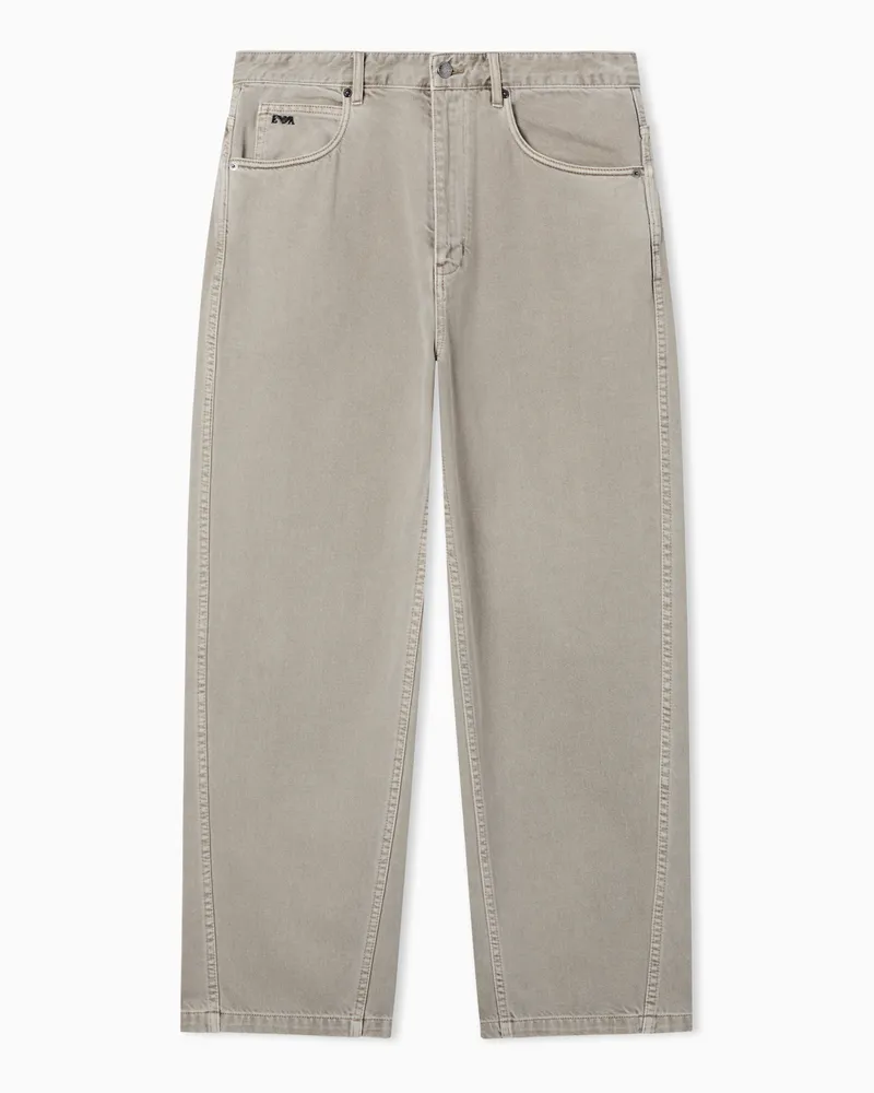 Emporio Armani Buggy-Jeans J80 Twist Fit aus Twill aus der Denim-Kapselkollektion Beige