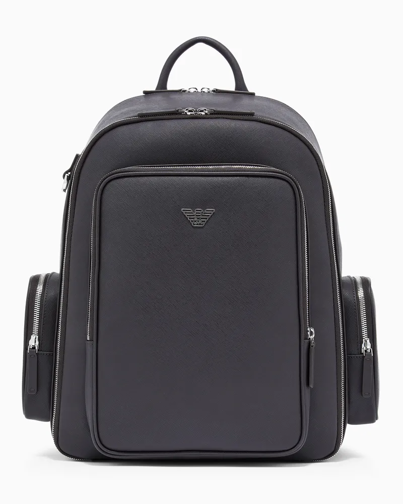 Emporio Armani ASV regenerated saffiano backpack Grau