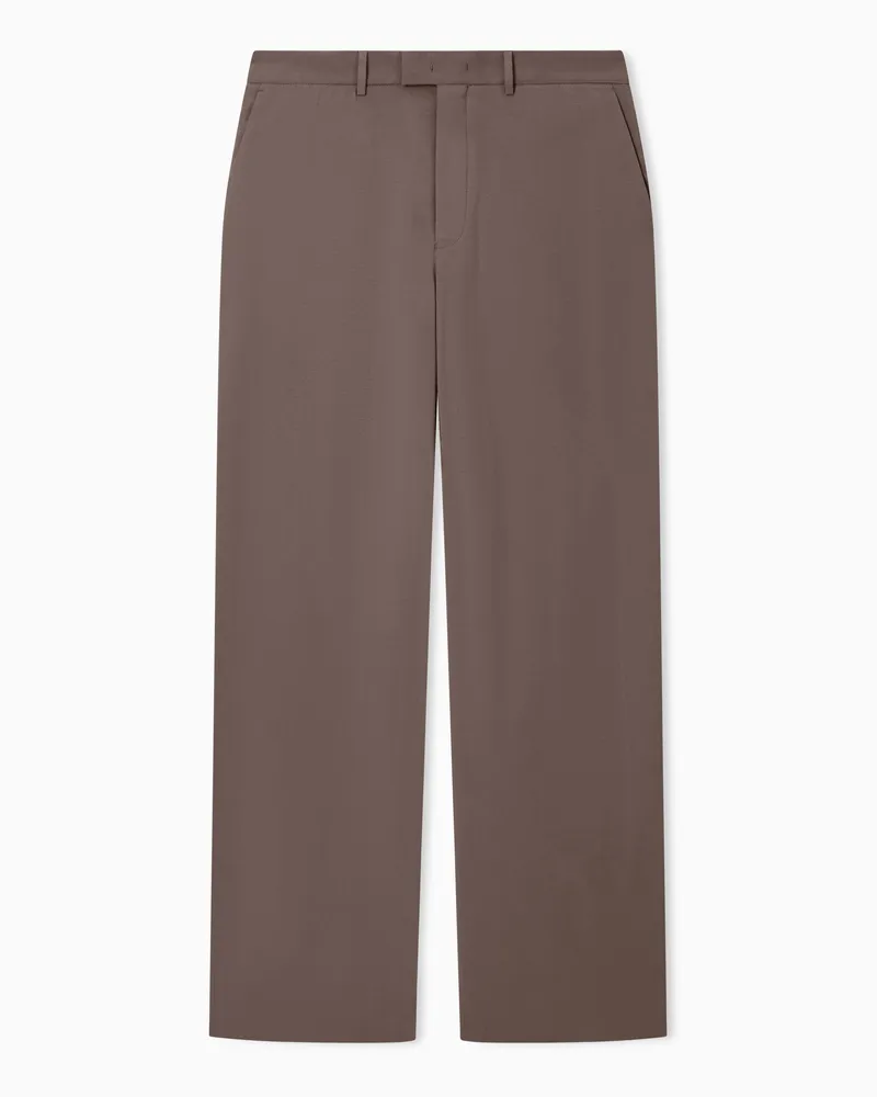 Emporio Armani Icon Hose aus samtigem Canvas Beige